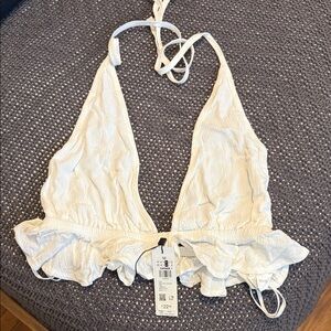 Garage Snow White Ruffle Peplum Top